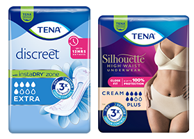 TENA pads and underwear